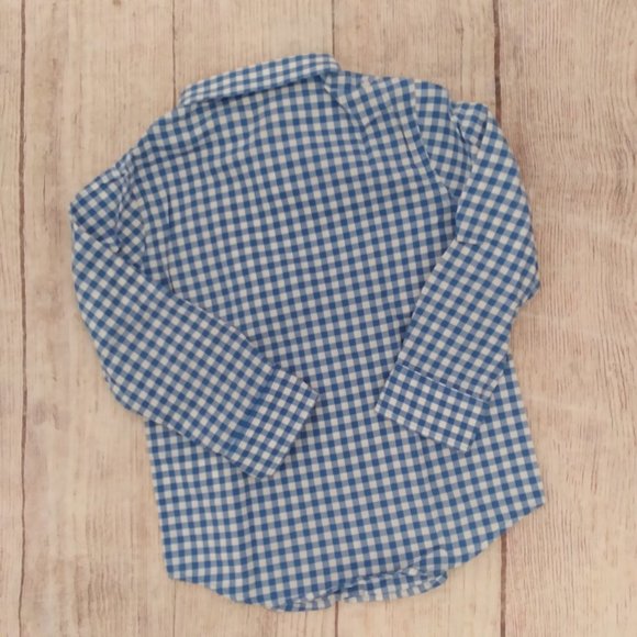 Cat & Jack blue gingham button down shirt sz 4-5 and 8-10 - Picture 4 of 6